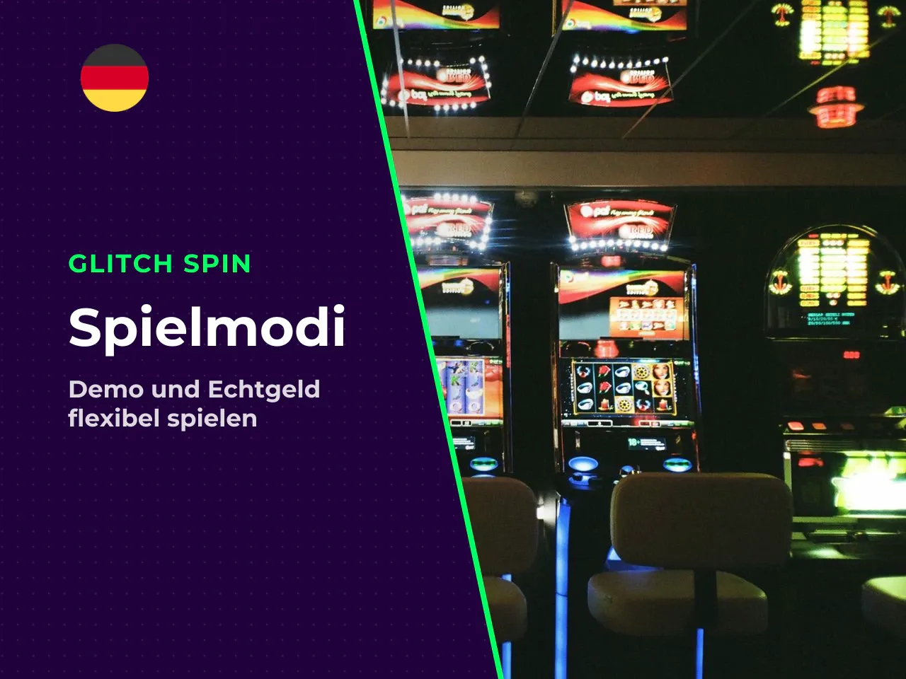 Spielmodi Demo und Echtgeld. Für Anwender