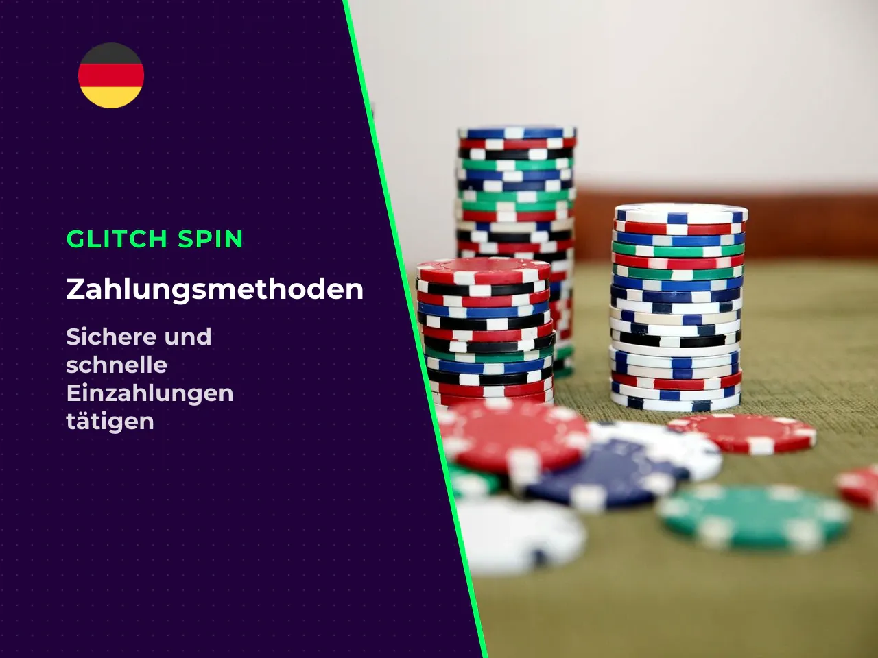 Verfügbare Methoden für Einzahlungen. Für die