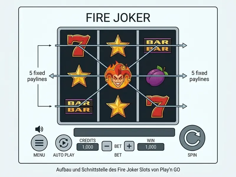 fire joker slot spielfeld und bedienelemente